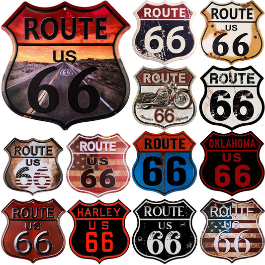 Route 66 Vintage Metal Road Signs