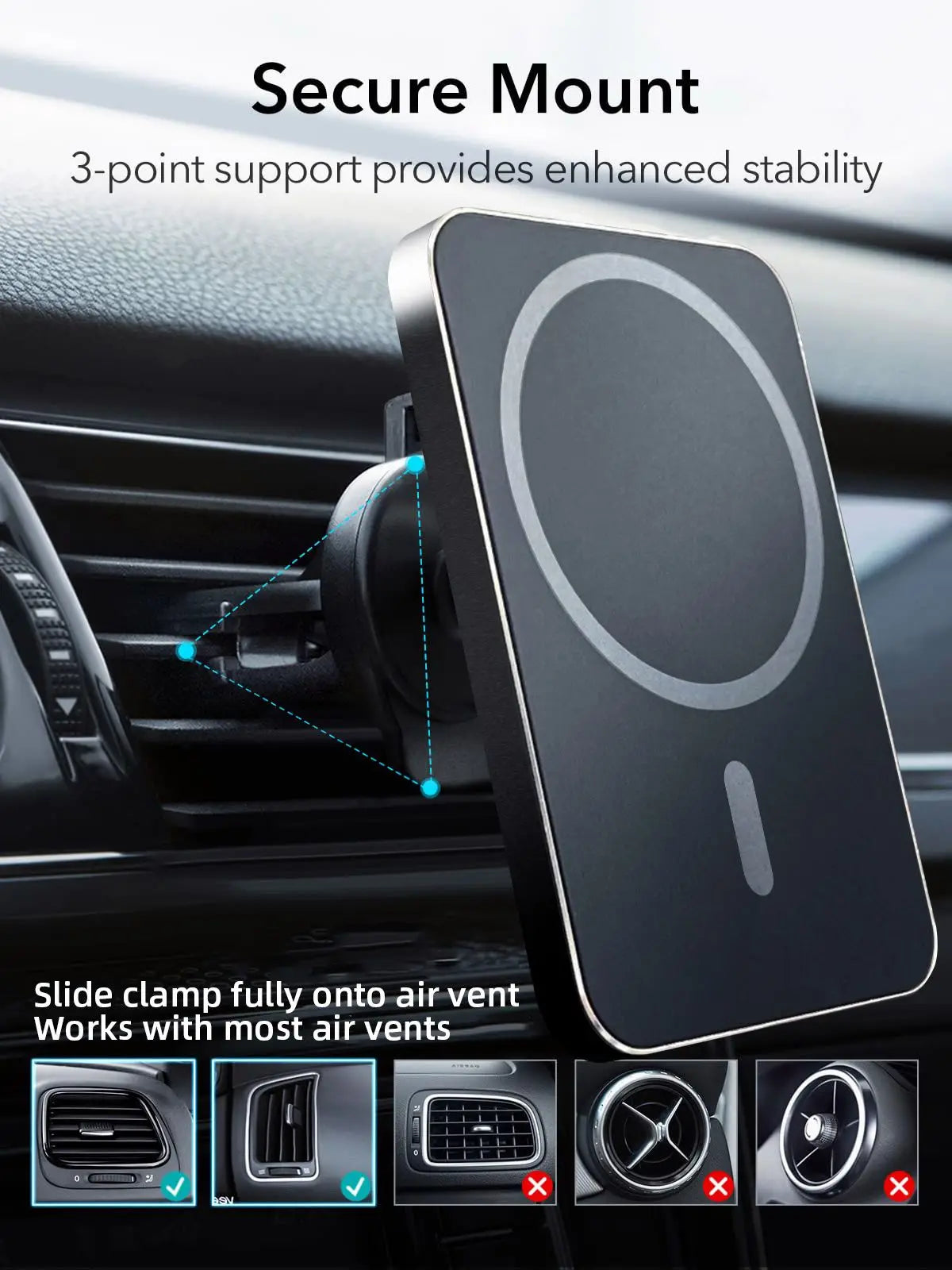 Car Magnetic Wireless Charger for iPhone  13 15 14 Pro Max